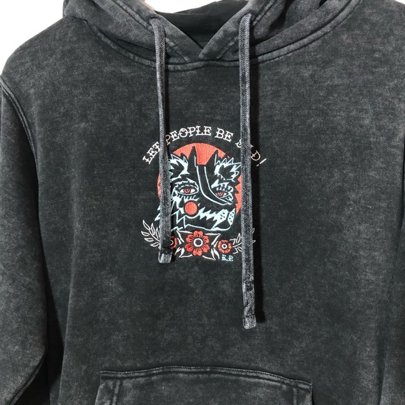 “Let People Be Sad” Embroidered Hoodie Sweatshirt by Abigail Sz Medium - Picture 4 of 10